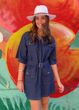 Load image into Gallery viewer, Dark Denim Shirt Dress - By Frankie