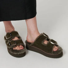Load image into Gallery viewer, Dark Olive Cabello Slide - EMU Australia