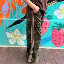 Load image into Gallery viewer, Dark Camo &amp; Brown Stripe Track Pants - By Frankie