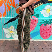 Load image into Gallery viewer, Dark Camo &amp; Brown Stripe Track Pants - By Frankie