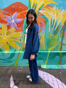 Dark Denim Embroidered Cowboy Shacket - By Frankie