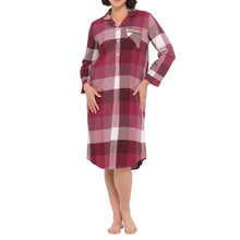 Load image into Gallery viewer, Deep Twilight Flannelette Cotton Midi Nightshirt
