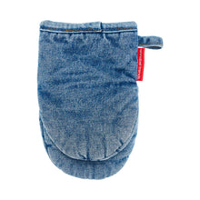 Load image into Gallery viewer, Kids Denim Mini Oven Mitt with Apple Embroidery
