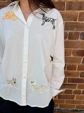 Load image into Gallery viewer, Dog Embroidered Cotton Shirt
