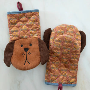 Dog Quilted Oven Mitt