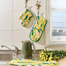 Load image into Gallery viewer, Golden Wattle Linen/Cotton Double Oven Mitt
