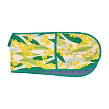 Load image into Gallery viewer, Golden Wattle Linen/Cotton Double Oven Mitt
