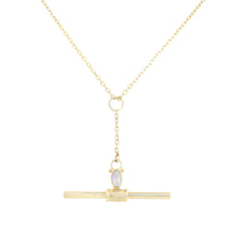 Load image into Gallery viewer, Gold Drop Bar Moonstone Necklace - ToniMay