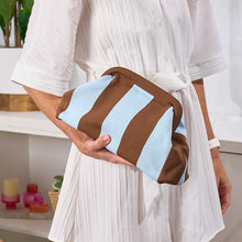 Load image into Gallery viewer, Sky Blue &amp; Chocolate Dumpling Clutch Bag
