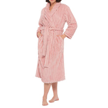Load image into Gallery viewer, Dusty Pink Lux Jacquard Fleece Dressing Gown