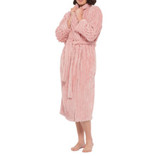 Load image into Gallery viewer, Dusty Pink Lux Jacquard Fleece Dressing Gown