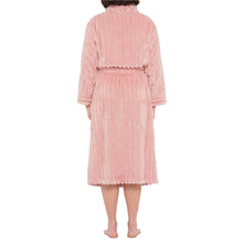 Load image into Gallery viewer, Dusty Pink Lux Jacquard Fleece Dressing Gown