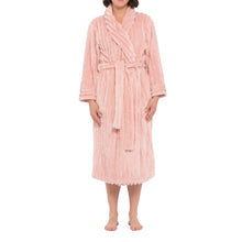 Load image into Gallery viewer, Dusty Pink Lux Jacquard Fleece Dressing Gown
