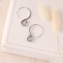 Load image into Gallery viewer, Cobra Silver Hoop Earrings