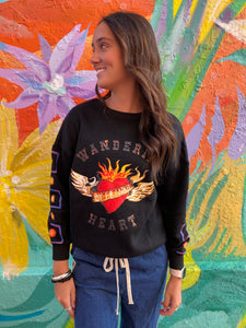 Black Wandering Hearts Sweater - By Frankie