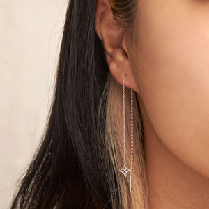 Dainty Moroccan Star Threader Earrings