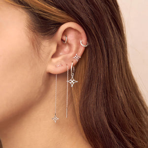 Dainty Moroccan Star Threader Earrings