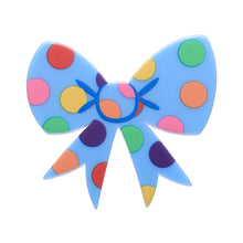 Load image into Gallery viewer, Blue Polka Dot Bow Simplified Mini Brooch - Erstwilder A Day At The Fair