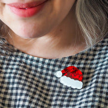 Load image into Gallery viewer, Santa&#39;s New Hat Simplified Mini Brooch - Erstwilder Merry Menagerie