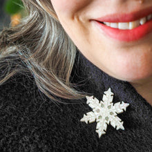 Load image into Gallery viewer, Snowflake Simplified Mini Brooch - Erstwilder Merry Menagerie