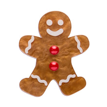 Load image into Gallery viewer, Gingerbread Man Simplified Mini Brooch - Erstwilder Merry Menagerie