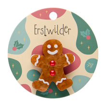 Load image into Gallery viewer, Gingerbread Man Simplified Mini Brooch - Erstwilder Merry Menagerie