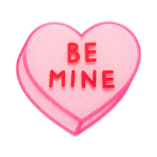 Load image into Gallery viewer, Pink Candy Heart Simplified Mini Brooch - Erstwilder Sweet Valentine