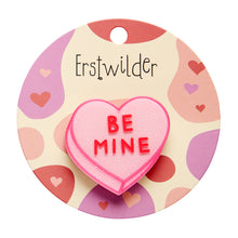 Load image into Gallery viewer, Pink Candy Heart Simplified Mini Brooch - Erstwilder Sweet Valentine