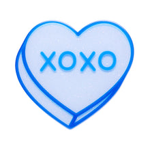 Load image into Gallery viewer, Blue Candy Heart Simplified Mini Brooch - Erstwilder Sweet Valentine