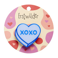 Load image into Gallery viewer, Blue Candy Heart Simplified Mini Brooch - Erstwilder Sweet Valentine