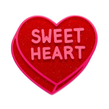 Load image into Gallery viewer, Red Candy Heart Simplified Mini Brooch - Erstwilder Sweet Valentine
