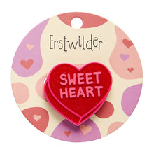 Load image into Gallery viewer, Red Candy Heart Simplified Mini Brooch - Erstwilder Sweet Valentine