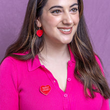 Load image into Gallery viewer, Red Candy Heart Simplified Mini Brooch - Erstwilder Sweet Valentine
