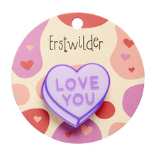 Load image into Gallery viewer, Purple Candy Heart Simplified Mini Brooch - Erstwilder Sweet Valentine