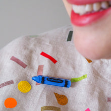 Load image into Gallery viewer, Blue Crayon Simplified Mini Brooch - Erstwilder Arts &amp; Crafts Part 2