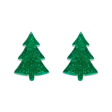 Load image into Gallery viewer, Green Christmas Tree Stud Earrings - Erstwilder Merry Kitschmas