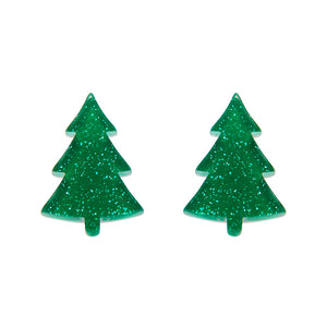 Green Christmas Tree Stud Earrings - Erstwilder Merry Kitschmas