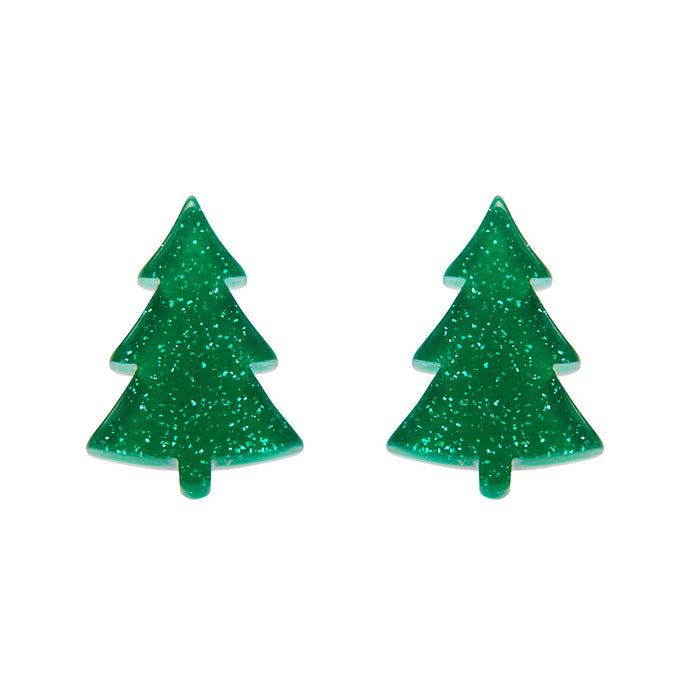 Green Christmas Tree Stud Earrings - Erstwilder Merry Kitschmas