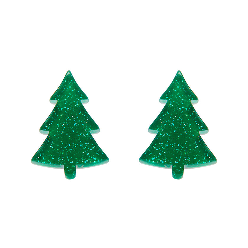 Green Christmas Tree Stud Earrings - Erstwilder Merry Kitschmas