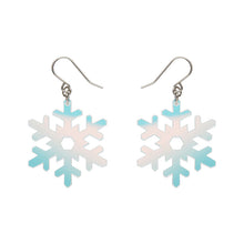 Load image into Gallery viewer, Iridescent Snowflake Drop Earrings - Erstwilder Merry Kitschmas