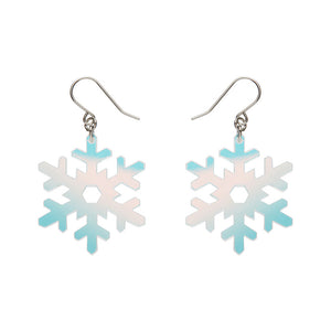 Iridescent Snowflake Drop Earrings - Erstwilder Merry Kitschmas