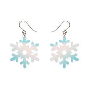 Iridescent Snowflake Drop Earrings - Erstwilder Merry Kitschmas