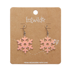 Iridescent Snowflake Drop Earrings - Erstwilder Merry Kitschmas