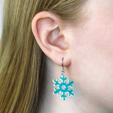 Load image into Gallery viewer, Iridescent Snowflake Drop Earrings - Erstwilder Merry Kitschmas