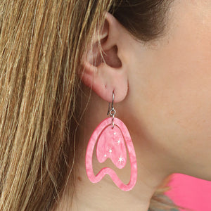 Pink Atomic Boomerang Essential Earrings - Erstwilder x Atomic Abode