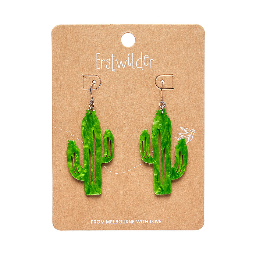 Light Green Cactus Drop Earrings - Erstwilder x Atomic Abode