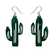 Load image into Gallery viewer, Dark Green Cactus Drop Earrings - Erstwilder x Atomic Abode