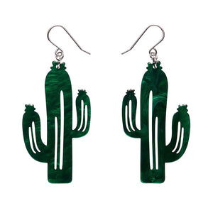 Dark Green Cactus Drop Earrings - Erstwilder x Atomic Abode