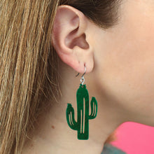 Load image into Gallery viewer, Dark Green Cactus Drop Earrings - Erstwilder x Atomic Abode