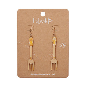 Gold Fork, Please! Drop Earrings - Erstwilder x Katherine Sabbath